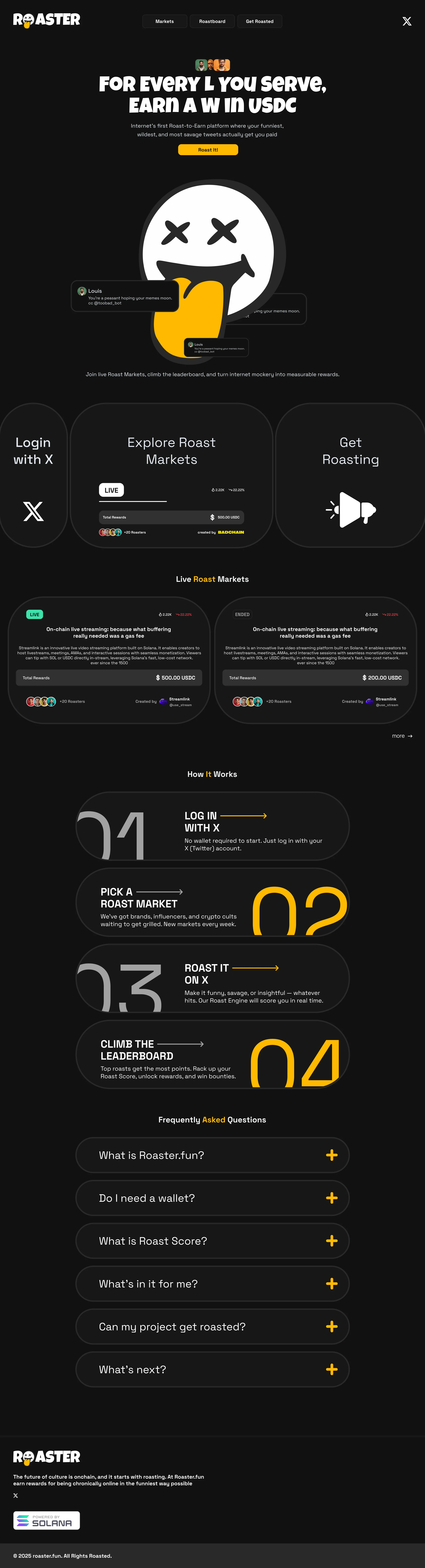 Roaster landing page